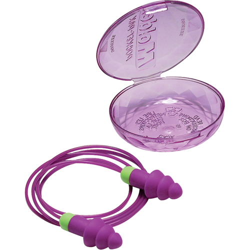 Bouchons d'oreilles r&eacute;utilisables Rockets, Avec cordon, Vrac - &eacute;tui en plastique, 27 dB NRR, Taille unique NTL Industrial