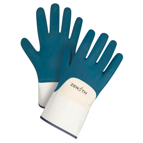 Heavyweight Safety Cuff Gloves, 10/X-Large, Nitrile Coating, Cotton Shell NTL Industrial