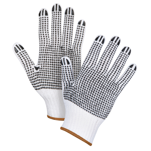 Gants tricot&eacute;s deux c&ocirc;t&eacute;s &agrave; pois, Poly/coton, Deux c&ocirc;t&eacute;s, Calibre 7, Grand NTL Industrial