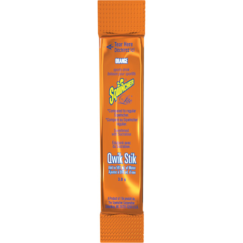 Sqwincher&reg; ZERO&reg; Qwik Stik Rehydration Drink, Powder, Orange NTL Industrial