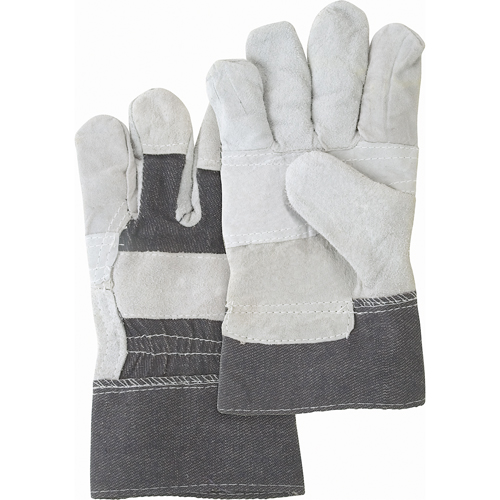 Standard-Duty Patch Palm Fitters Gloves, Large, Split Cowhide Palm, Cotton Inner Lining NTL Industrial