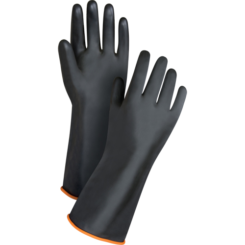 Heavyweight Chemical-Handling Gloves, Size Large/9, 14" L, Rubber Latex, 30-mil NTL Industrial