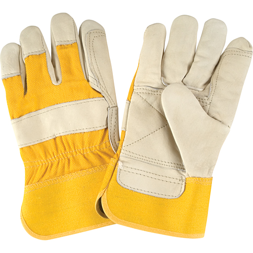 Gants d'ajusteur de premi&egrave;re qualit&eacute;, Grand, Paume en Cuir fleur de vache, Doublure en Coton NTL Industrial