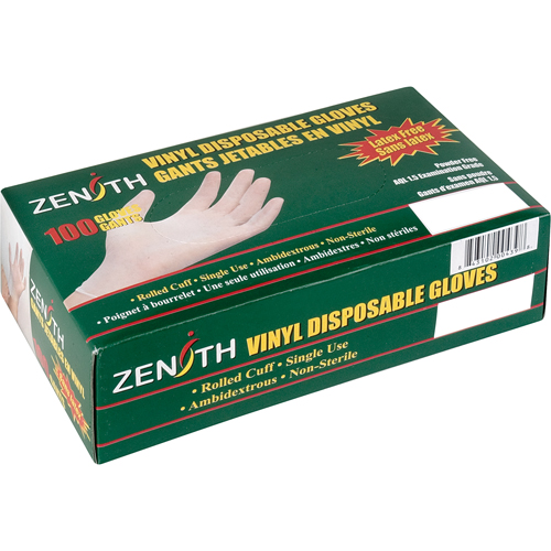 Disposable Gloves, Small, Vinyl, 4-mil, Powder-Free, White NTL Industrial