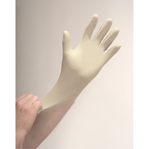 Gants d'examen de premi&egrave;re qualit&eacute; pour peau sensible, Petit, Latex, 4 mils, Poudr&eacute;s, Naturel NTL Industrial
