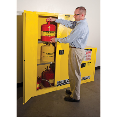 Sure-Grip&reg; Ex Flammable Storage Cabinets, 45 gal., 2 Door, 43" W x 65" H x 18" D NTL Industrial