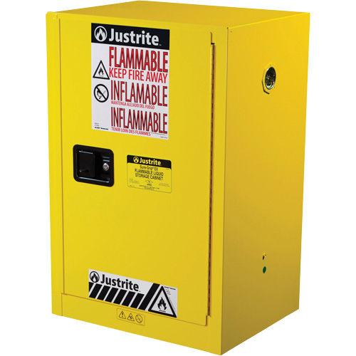 Sure-Grip&reg; EX Compac Flammable Safety Cabinet, 12 gal., 1 Door, 23.25" W x 35" H x 18" D NTL Industrial