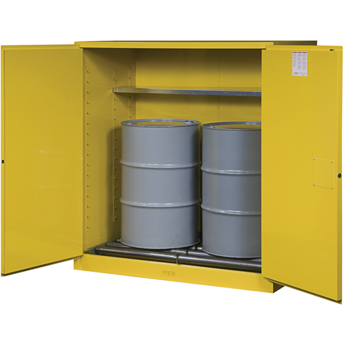 Armoires Sure-Grip EX pour entreposage de barils &agrave; la verticale, Capacit&eacute; de 110 gal. US, 2 barils, Jaune NTL Industrial