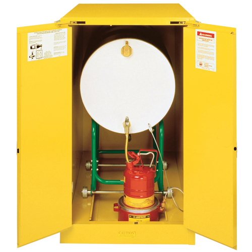 Armoires Sure-Grip EX pour entreposage de barils &agrave; l'horizontale, Capacit&eacute; de 55 gal. US, Jaune NTL Industrial