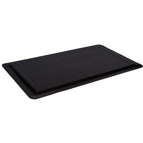 Ergo-Ease Mats, Ribbed, 2' x 10' x 7/8", Black, Rubber/Sponge NTL Industrial