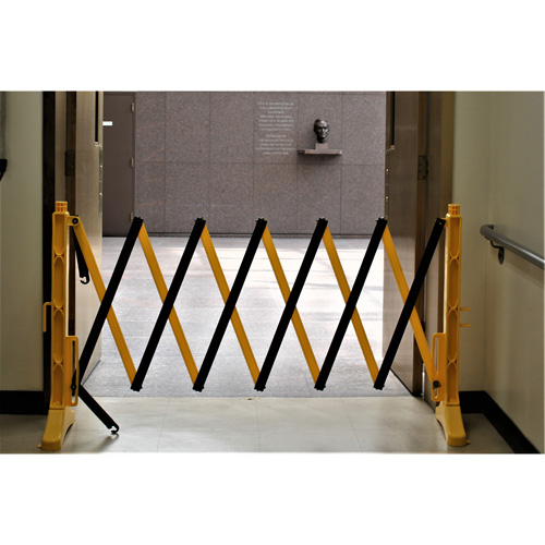 Xpandit Barricade, 36" H x 11.5' L, Black/Yellow NTL Industrial