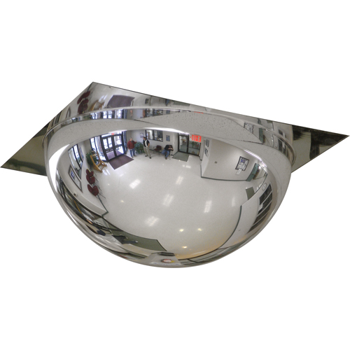 Miroir en d&ocirc;me avec panneau pour plafond suspendu, D&ocirc;me complet, Dessus ouvert, Diam&egrave;tre 24" NTL Industrial