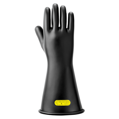 Gants isolants en caoutchouc naturel noir, ASTM classe 2, Taille 10, 14" lo NTL Industrial