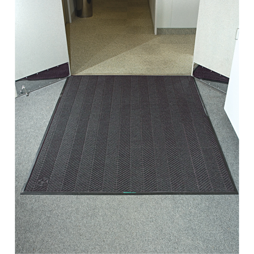Waterhog&reg; Eco Elite Matting, Wiper/Scraper, 6' x 6' x 3/8", Grey Ash NTL Industrial