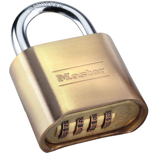 Combination Padlock, Silver, Brass Coating, 2" Width NTL Industrial