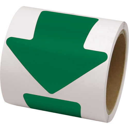 Coloured Floor Marking Decals, Arrow, 4" L x 4" W, Green, Vinyl NTL Industrial