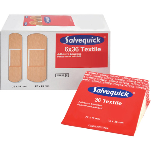 Syst&egrave;mes de distribution de bandages Salvequick - recharges st&eacute;riles, Rectangulaire/carr&eacute;e, Tissu, St&eacute;rile NTL Industrial