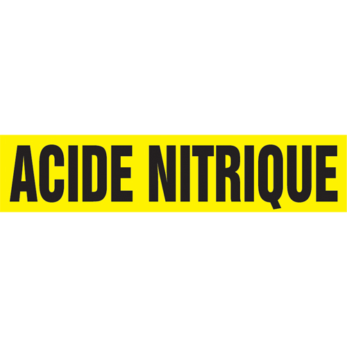"Acid Nitrique" Pipe Marker, Self-Adhesive, 4" H x 24" W, Black on Yellow NTL Industrial