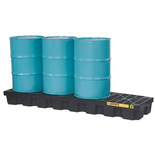 Palettes pour contr&ocirc;le des d&eacute;versements EcoPolyBlend sans drain, Capacit&eacute; de d&eacute;versement 75 gal. US, 97" x 25" x 9" NTL Industrial