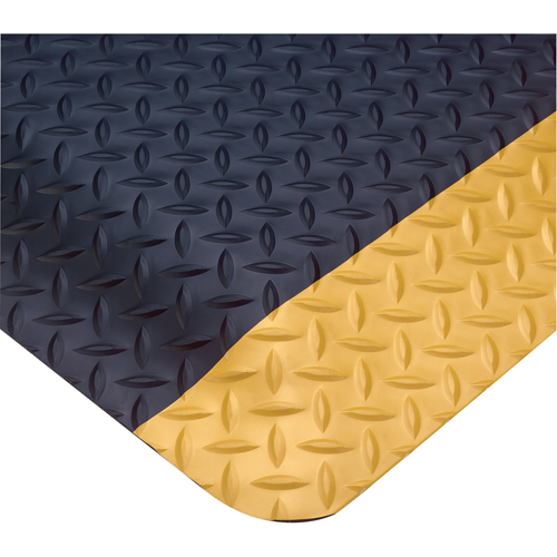 Tapis Smart No 497, Losange, 3' x 75' x 1", Noir/Jaune, PVC NTL Industrial
