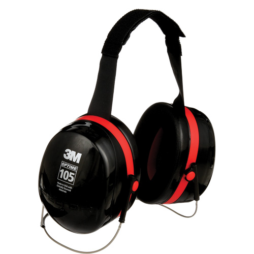 Peltor Optime 105 Series Earmuffs, Neckband, 29 NRR dB NTL Industrial