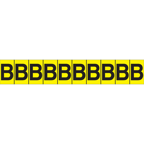 Individual Adhesive Letter Markers, B, 1" H, Black on Yellow NTL Industrial