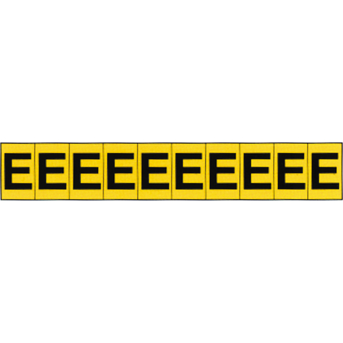 Individual Adhesive Letter Markers, E, 1" H, Black on Yellow NTL Industrial