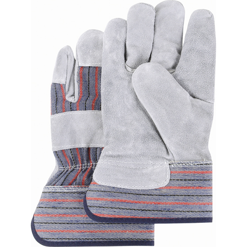 Gants d'ajusteur de premi&egrave;re qualit&eacute; &agrave; dos refendu, Moyen, Paume en Cuir de vache refendu, Doublure en Coton NTL Industrial