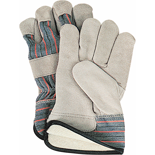 Gants d'ajusteur doubl&eacute;s pour l'hiver, Grand, Paume en Cuir de vache refendu, Doublure en Molleton de coton NTL Industrial