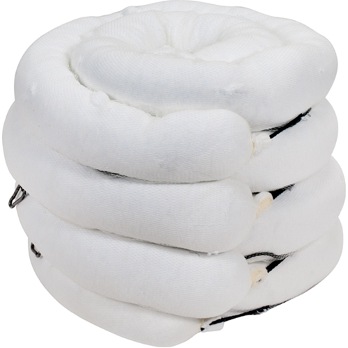 Barrage absorbant de premi&egrave;re qualit&eacute;, Huile seulement, 10' lo x 5" la, Absorption 35 gal., 4 /pqt NTL Industrial