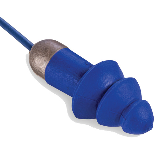 Bouchons d'oreille r&eacute;utilisables et d&eacute;tectable Rockets, Avec cordon, Taille unique, Vrac - &eacute;tui en plastique, NRR dB 27 NTL Industrial