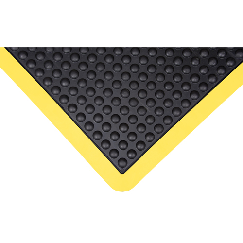 Tapis antifatigue en d&ocirc;me, &agrave; bulles, 2' x 3' x 1/2", Noir, Caoutchouc NTL Industrial