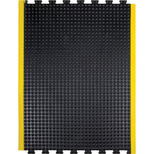 Tapis antifatigue en d&ocirc;me, &agrave; bulles, 3' x 4' x 1/2", Noir, Caoutchouc NTL Industrial