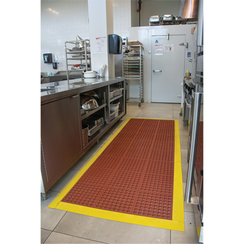 Anti-Fatigue Link Matting, Honeycomb, 3' x 3' x 1/2", Brown, Nitrile/Rubber NTL Industrial