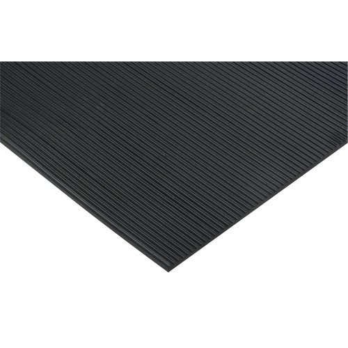 Fine Ribbed Matting, Runner, 4' x lin.ft x 1/8", Black NTL Industrial