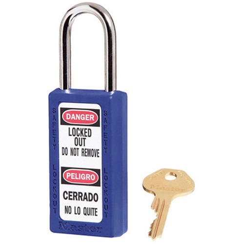 411 Zenex Safety Padlocks, Blue, Keyed Alike, Thermoplastic, 1-1/2" Width NTL Industrial
