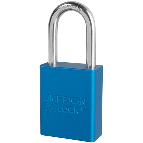 Cadenas de s&eacute;curit&eacute; American Lock, Bleu, Cl&eacute;s identiques, Aluminium, Largeur de 1-1/2" NTL Industrial