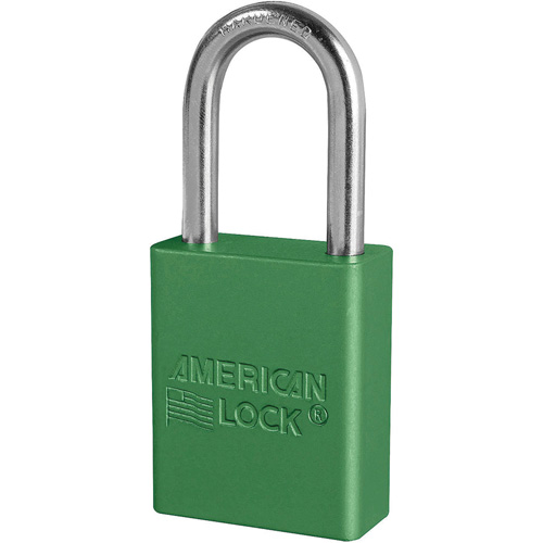 American Lock&reg; Safety Padlocks, Green, Keyed Alike, Aluminum, 1-1/2" Width NTL Industrial
