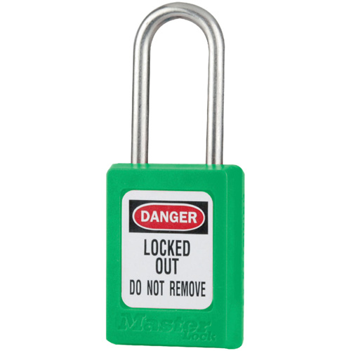 S33 Zenex Safety Padlocks, Green, Keyed Alike, Thermoplastic, 1-3/8" Width NTL Industrial