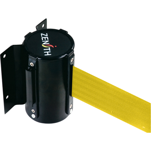 Barri&egrave;re &agrave; fixation murale, Acier, Fixation par vis, 7', Ruban Jaune NTL Industrial