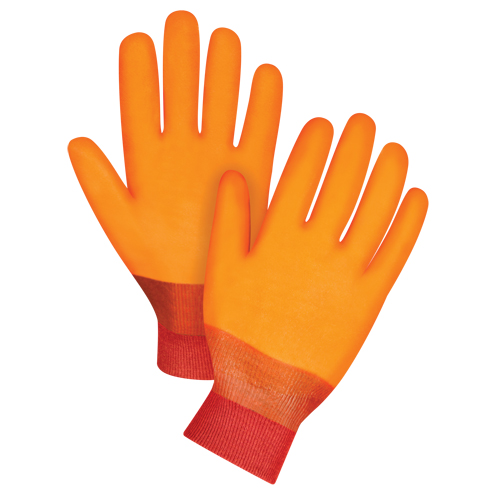 Winter Lined Gloves, Size Large/9, 12" L, PVC, Foam Fleece Inner Lining, Winter Weight NTL Industrial