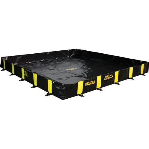 Rigid-Lock QuickBerm&reg;, 745 US gal. Capacity, 10' W x 10' L x 12" H, Stake Wall NTL Industrial
