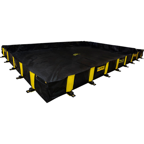 Rigid-Lock QuickBerm&reg;, 1910 US gal. Capacity, 16' W x 16' L x 12" H, Stake Wall NTL Industrial
