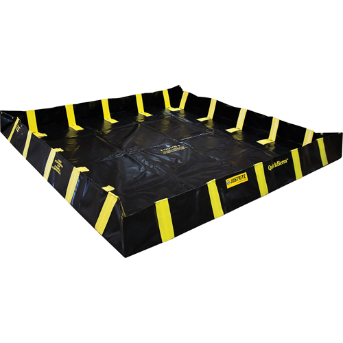 QuickBerm&reg; Containment Berm with Inside Wall Supports, 745 US gal. Capacity, 10' W x 10' L x 12" H, Snap-Up Bracket NTL Industrial