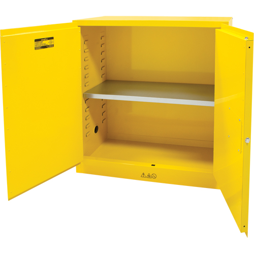 Flammable Storage Cabinet, 30 gal., 2 Door, 43" W x 44" H x 18" D NTL Industrial