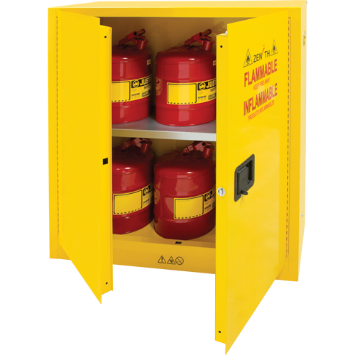Flammable Storage Cabinet, 30 gal., 2 Door, 43" W x 44" H x 18" D NTL Industrial