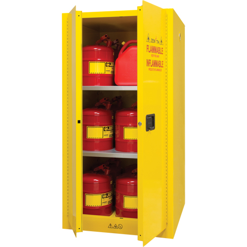 Flammable Storage Cabinet, 60 gal., 2 Door, 34" W x 65" H x 34" D NTL Industrial