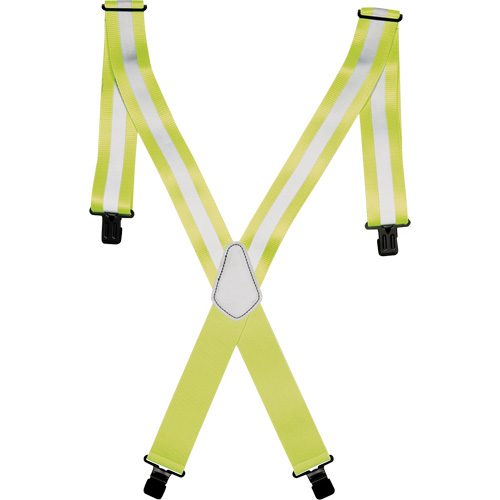 Bretelles de travail haute visibilit&eacute; 2", Jaune lime haute visibilit&eacute;, Couleur r&eacute;fl&eacute;chissante Argent, Taille unique NTL Industrial