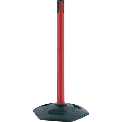 Single Line Heavy Duty Receiver Post, 38" High, Red NTL Industrial