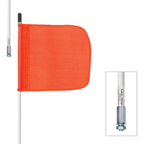 Tiges de s&eacute;curit&eacute; robustes Safety Whip, Fixation Filet&eacute;, Hauteur 10', Orange NTL Industrial